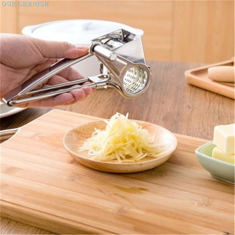 Cheese Grater Rotory with Container Stainless Steel Hand-Crank Rotary Shredder Marc23 Levert