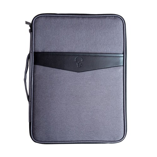 Multi-functional A4 Document Bags Portable Waterproof Men's Briefcases Laptop Notebook Pouch Travel Passport Holder Accessories: Dark Grey