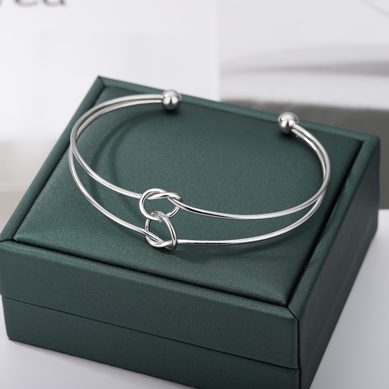 Women's Double Heart Bracelets Open Bangles Dainty Jewelry Stainless Steel Couple Bracelet Femme Best Friend