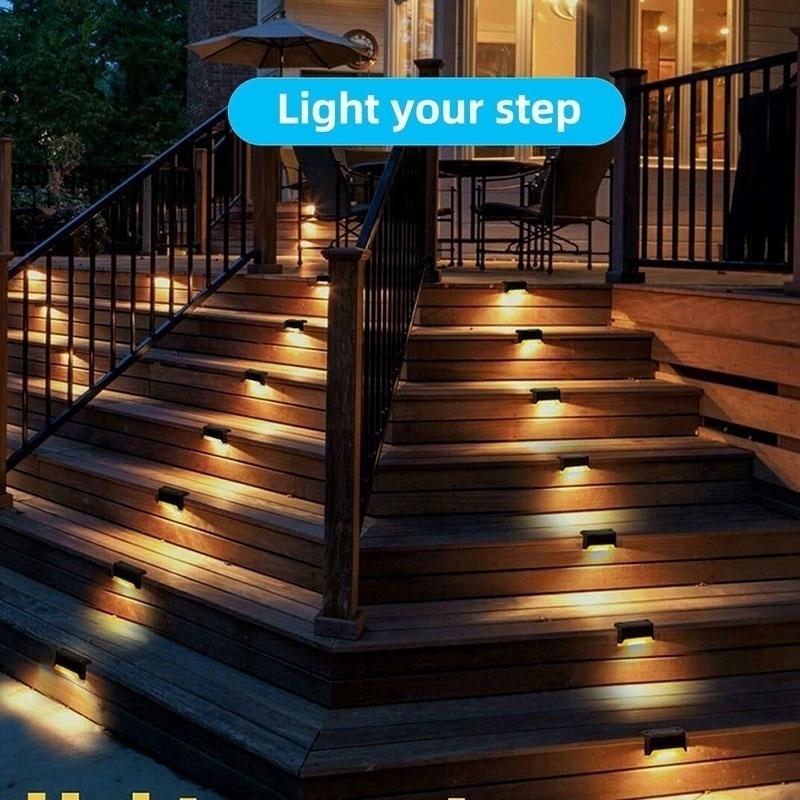 12 Stuks Led Solar Trap Lamp Waterdichte Outdoor Tuin Pathway Yard Patio Trappen Stappen Hek Lampen Solar Nachtlampje