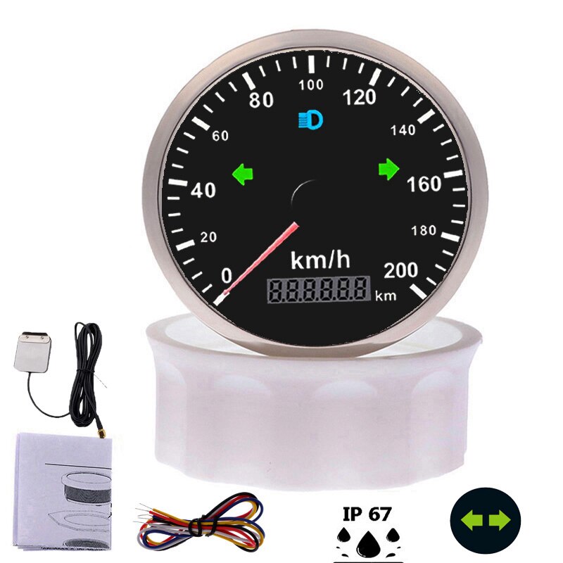 200 kmh 120 kmh GPS compteur de vitesse odomètre pour moto voiture bateau GPS compteur de vitesse jauge avec clignotant et antenne