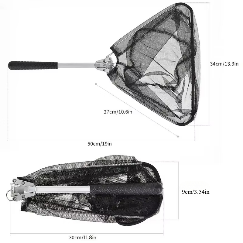 Filet de pêche pliable adapté au kayak, mouches, poisson-chat, bar, crabes et truite, outils de pêche, 50cm, 19 po, 1 pièce: Default Title