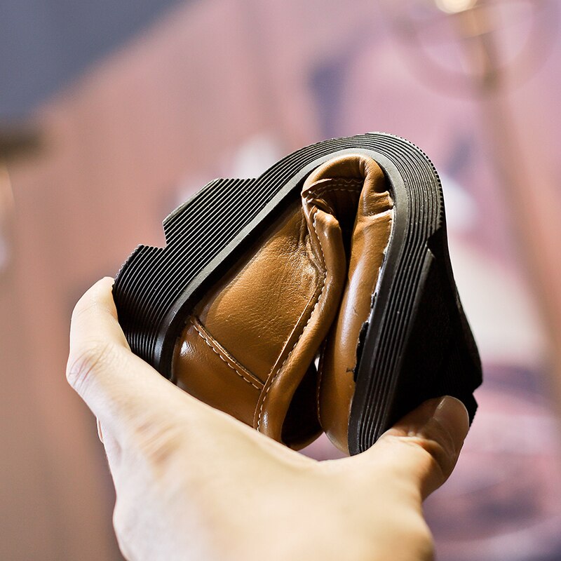 Scsech Children Leather Shoes Girls Single Shoes Boys Black Spring Autumn Boys Dancing Wedding Party School Dress Shoes LSH26