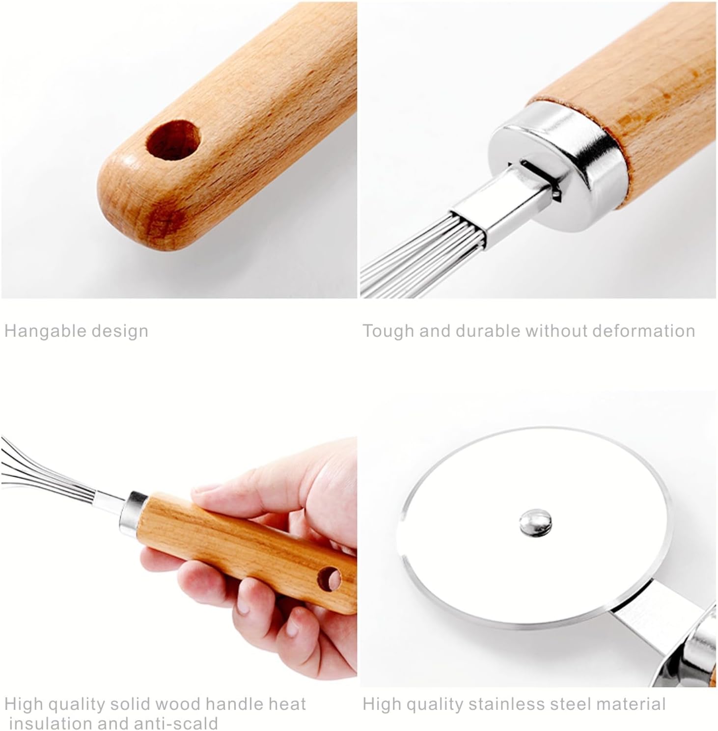 9 stücke Küchen helfer & Küchen werkzeug Geschenkset Küchengeräte und Gerät einstellen Edelstahl Utensilien einstellen mit Holzgriff