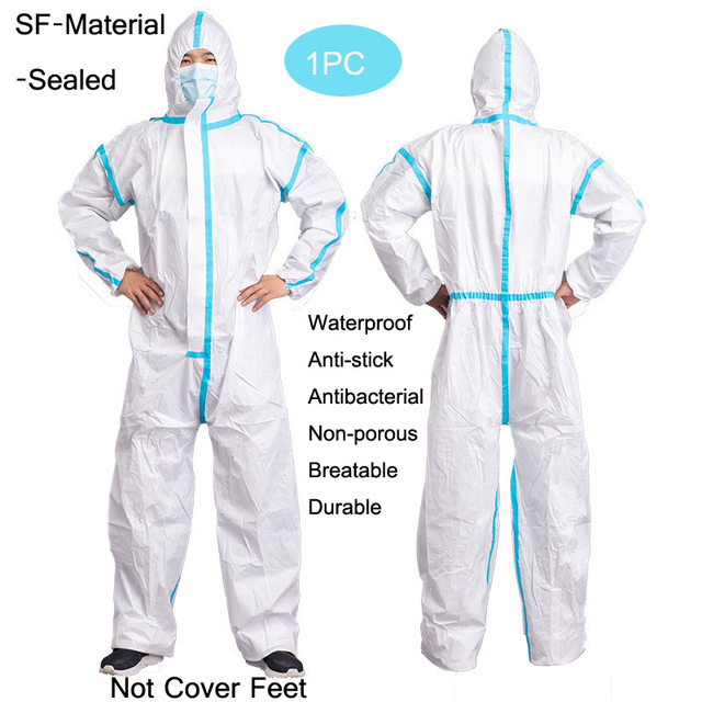 Traje de salto de protección de aislamiento sanitario desechable, ropa de seguridad para el trabajo, transpirable, a prueba de polvo, pintura de pulverización, traje general de trabajo