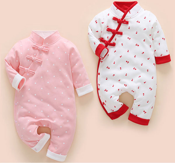 Ropa de algodón para niños traje de cuerpo del bebé es un traje tang de cuello alto de estilo chino