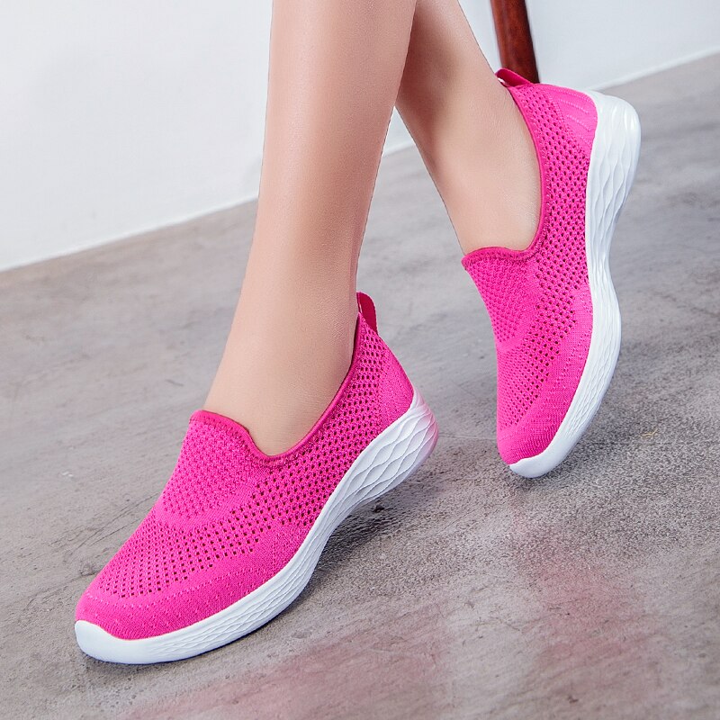 Platform sneakers dames platte zool hardloopschoenen mesh ademende dames sport loafers lichte schoenen dames