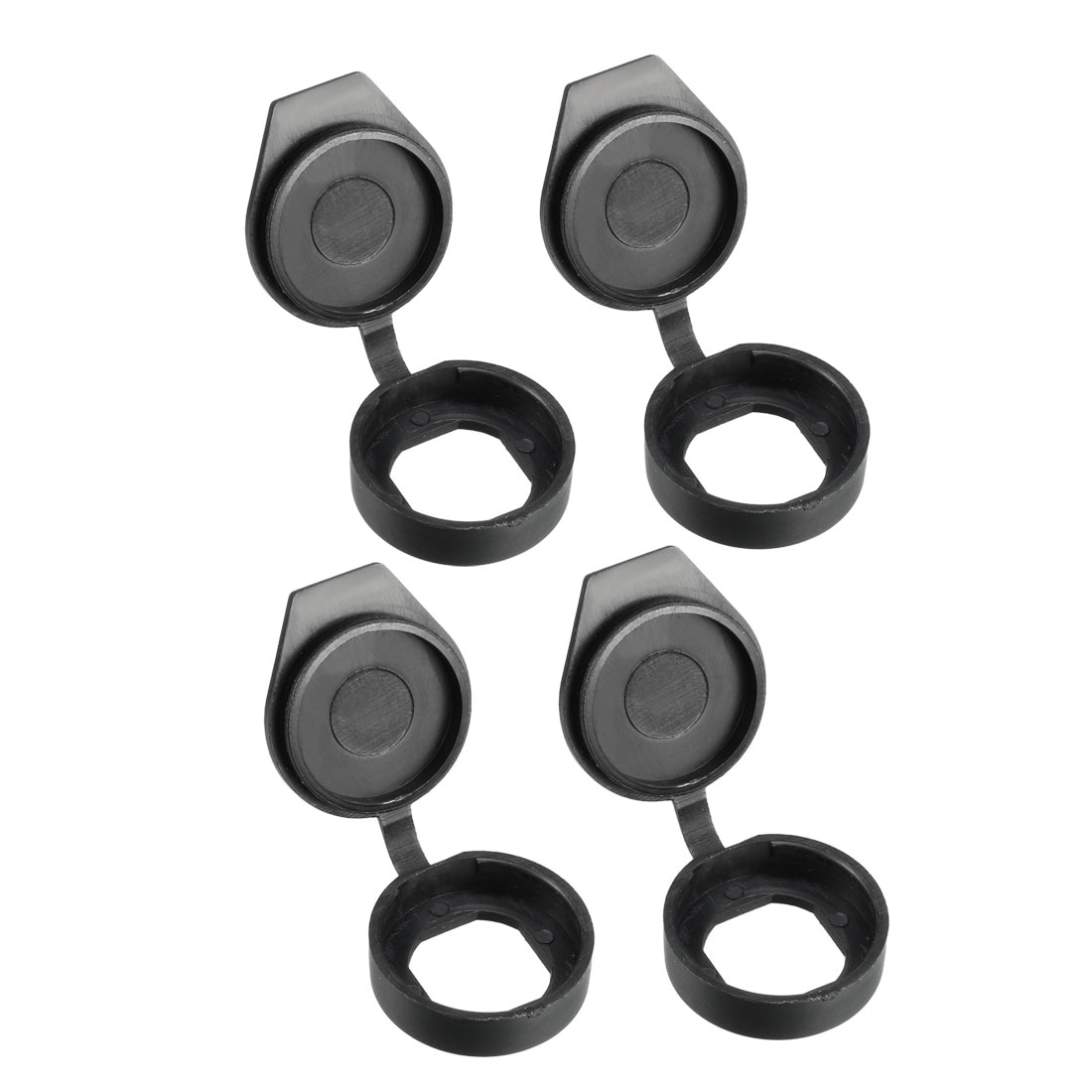 Uxcell 4pcs Hard Plastic Dust Cover Waterproof Caps Black Fit for 19mm Dia Cam Lock