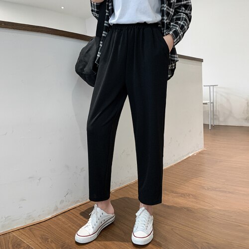 Large Size 4XL Sleep Bottoms Women Ankle-length Home Black Pants Slim All-match Autumn Loose Sagging Sleepwear Breathable: XXXL