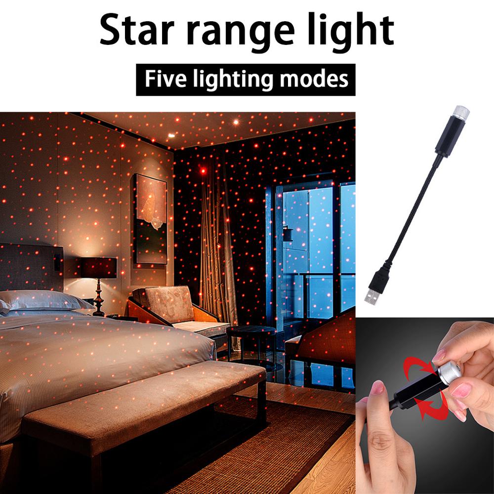 Car USB Star Ceiling Light Sky Projection Lamp Romantic Atmosphere Night Lights Home Car Praty decorative lamps #1215