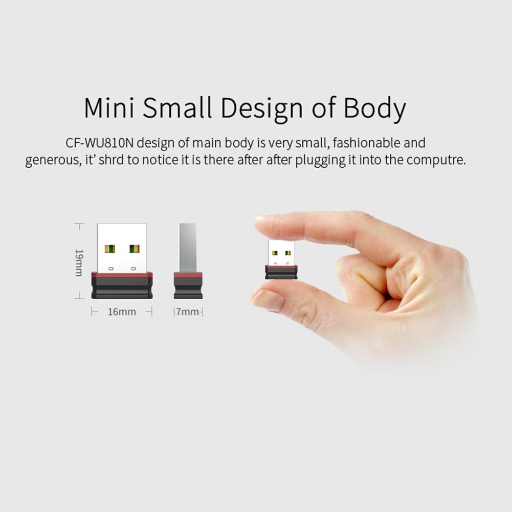 Comfast CF-WU810N 150Mbps Wireless wifi Adapter 2.4G USB2.0 Wifi Receiver Dongle Mini Network LAN Card Built-in Dual Antennas