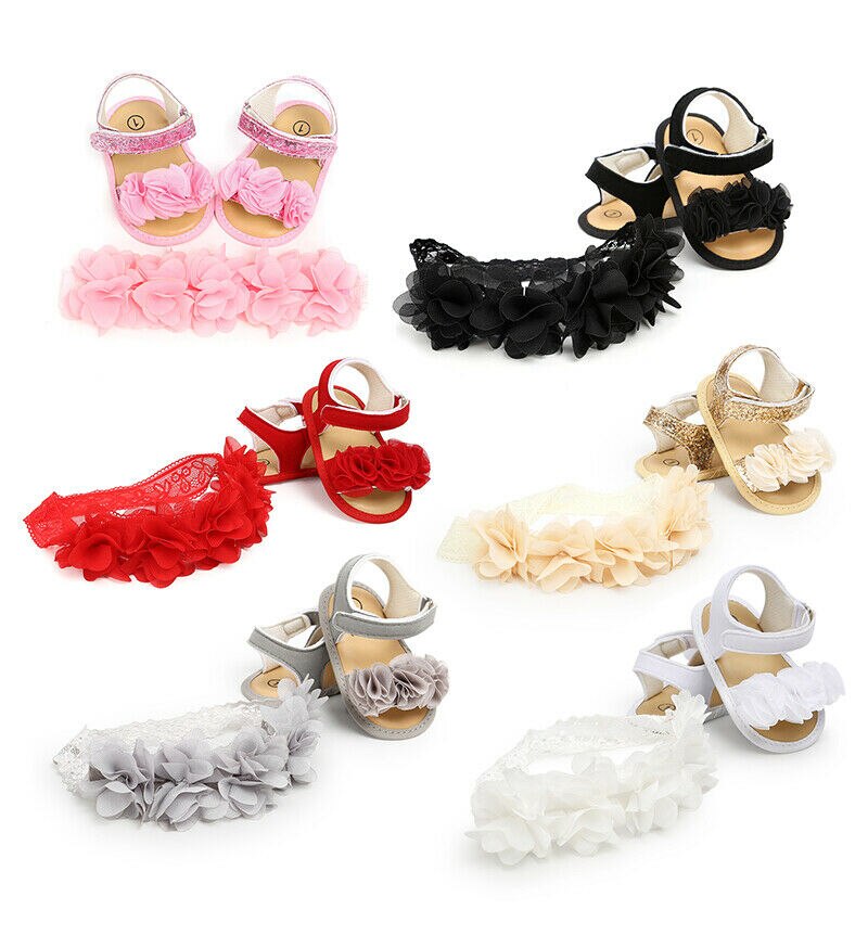 Pudcoco Nette Prinzessin Blumen Baby Mädchen Sandalen Anti-Unterhose Weiche Sohle Schuhe Kleinkind Prewalker Mokassin Baby Erste Sommer Wanderer