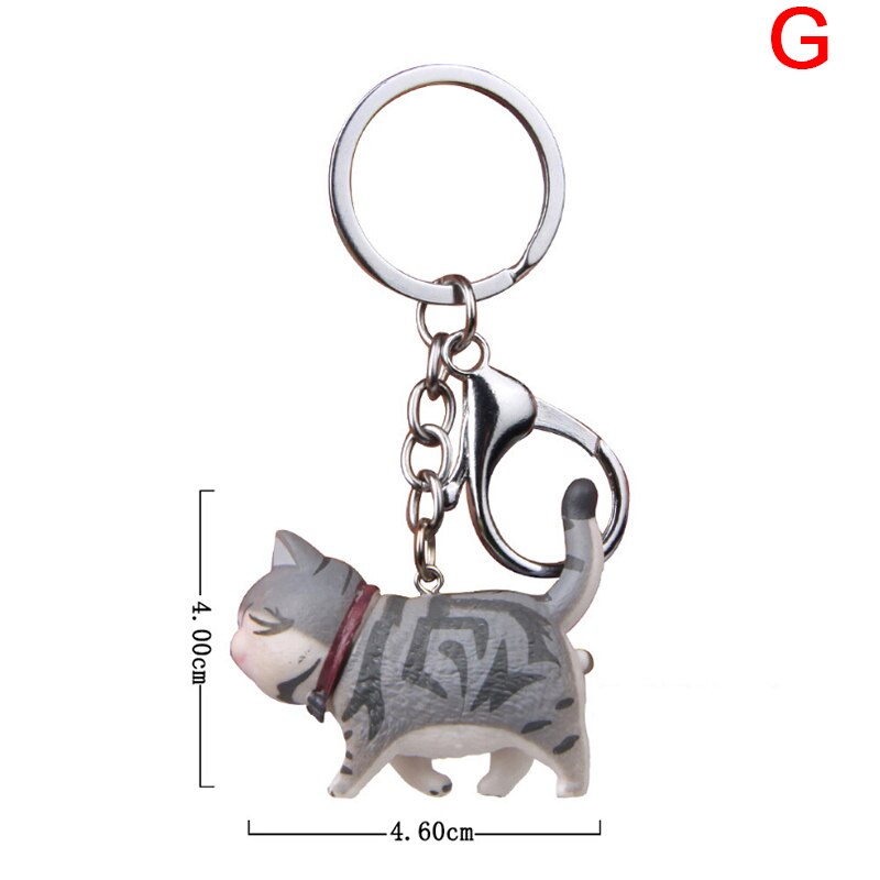 Porte-clés chat de dessin animé mignon, pendentif, chaton, tête secouée, sac de voiture, bijoux créatifs, à la , 10.5cm, 1 pièce: G