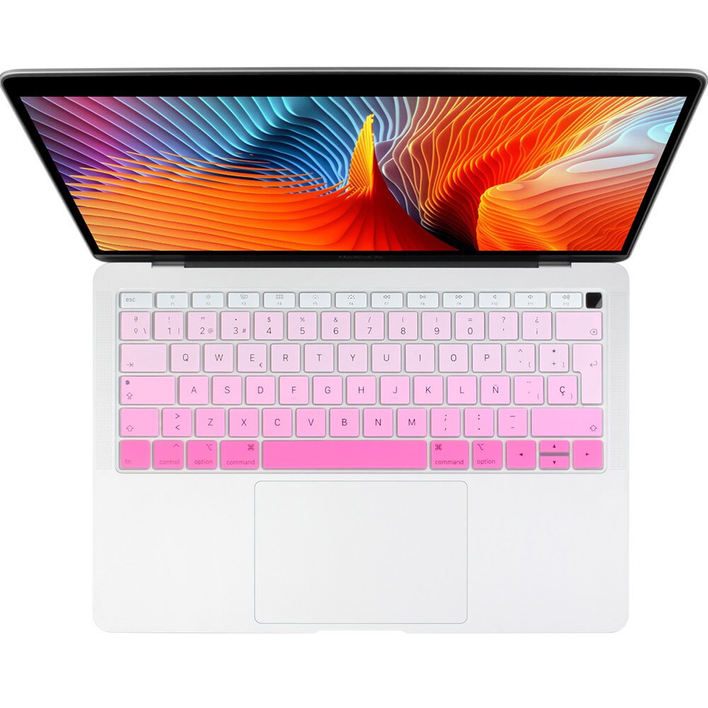 Euro Spanisch tastatur Abdeckung für Macbook Luft 13 & berühren Ich würde Staub nachweisen Schutz Schrittweise Ändern Farben Mac buch 13.3 "A1932: Gradient Rosa