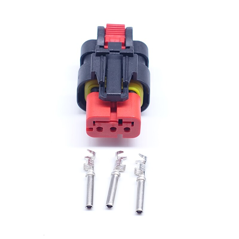 5 sets 3pin tyco automotive kabelboom plug elektrische vrouwelijke connectoren met terminals 776523-1 776427-1: 3P 5SET