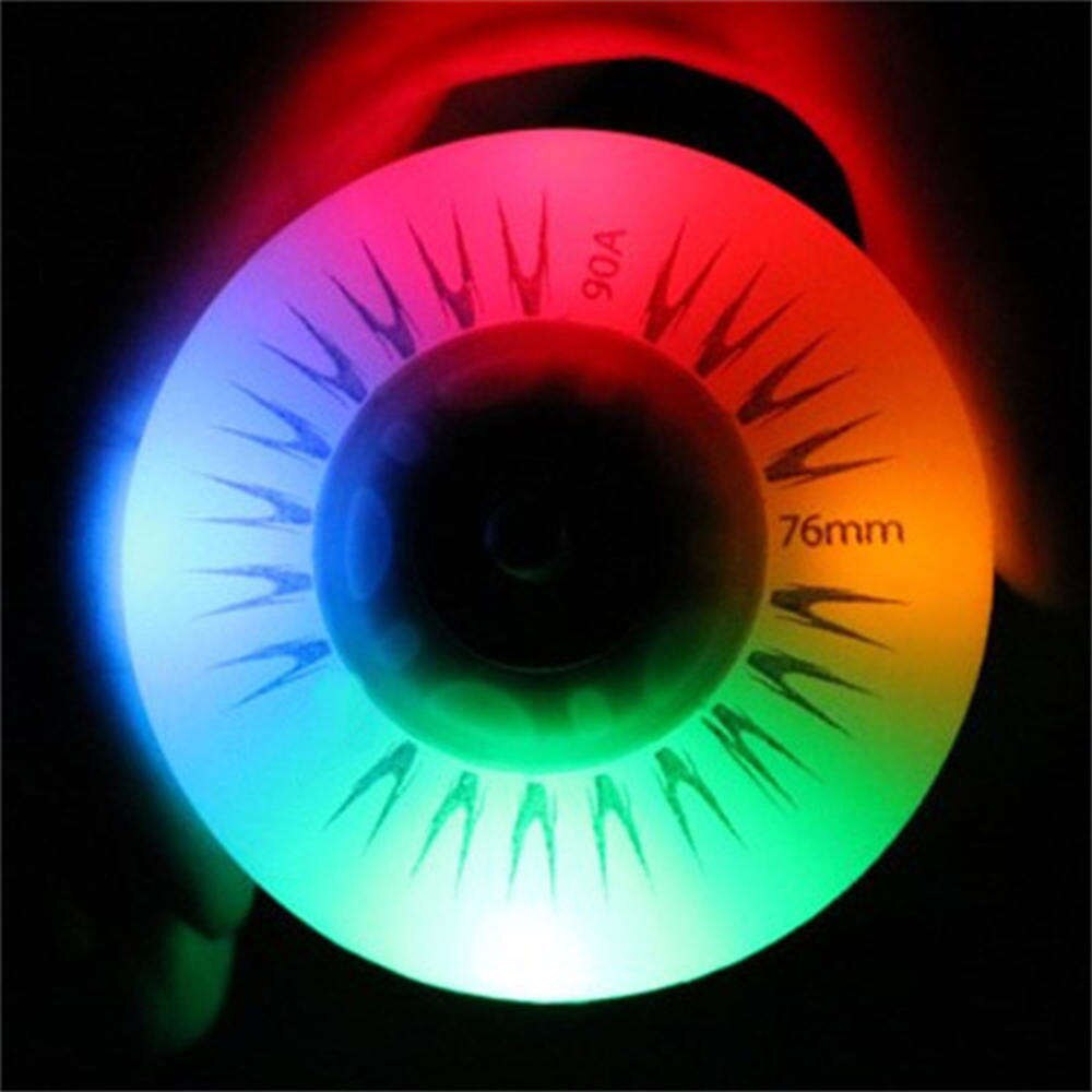 2 stk udendørs led lys inline glidende flash pu rullhjul 80mm inline skating blinkende hjul rollerblade holdbar