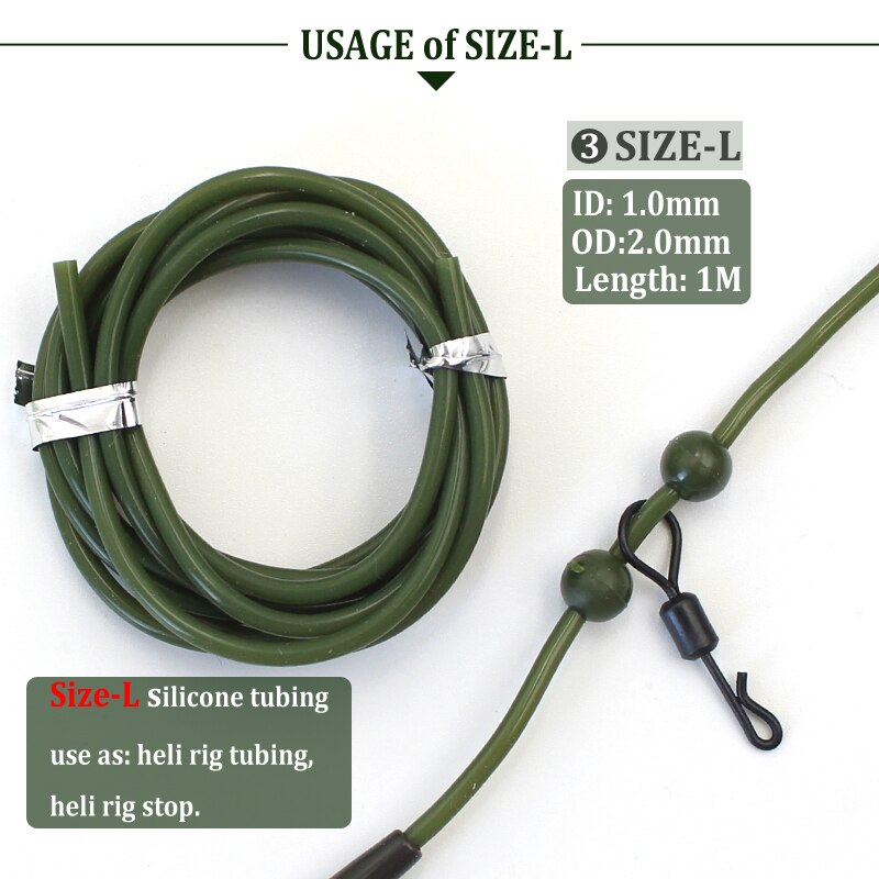 2 pçs acessórios de pesca da carpa shink tubo gancho linha mangas para o equipamento da carpa manga de borracha macio rig tubo manga fingir linha de pesca