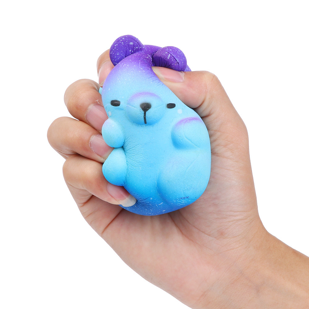 Squish antiestrés 8cm animales Squishies Galaxy Hamster Squishies Slow Rising Squeeze perfumado estrés aliviar juguetes para niños
