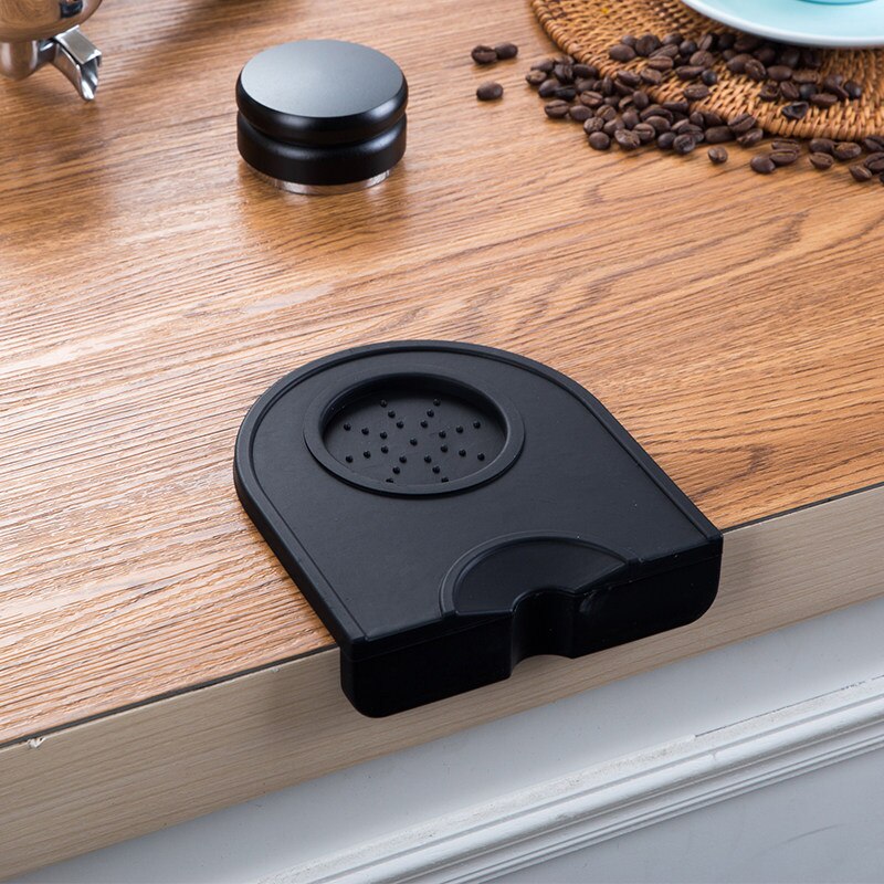 Barista kaffe anti-skrens matt espresso latte Kunst penn tukle tamping holder pute coffeeware tukler sikker kaffe slipe silikon matte: Svart 12.5 x 14cm