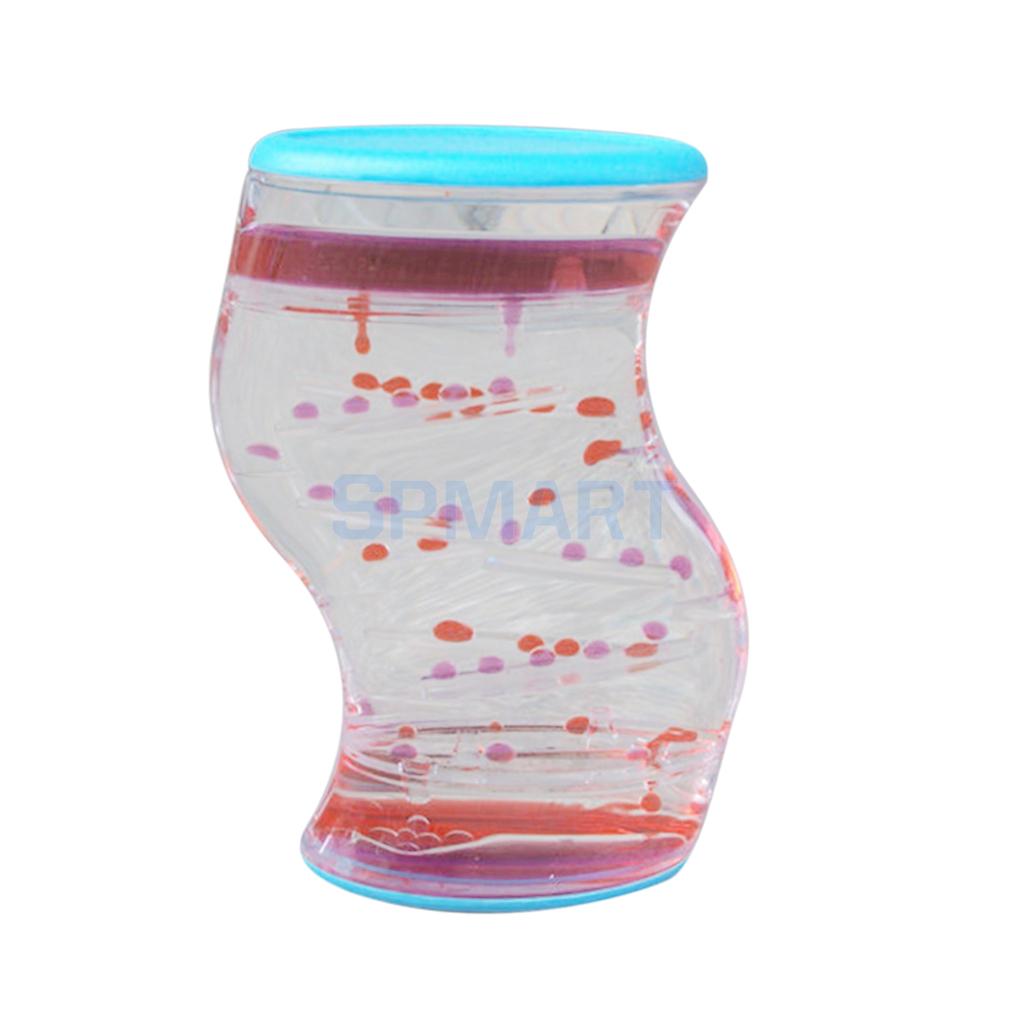 MagiDeal Acrylic Floating Color Mix Oil Liquid Bubbler Motion Sand Timer Hourglass for Home Office Ornament Novelty Toy