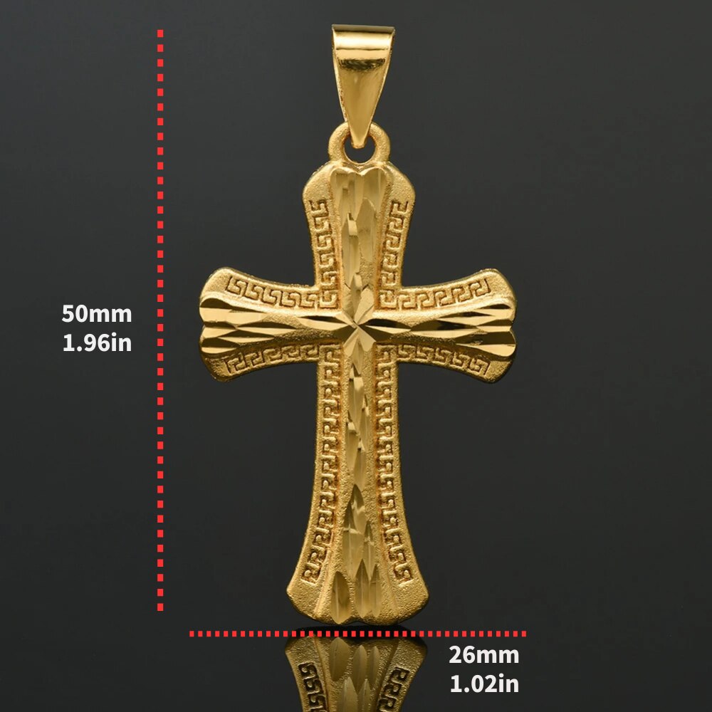Copper Gilded Catholic Jesus Christ Golden Jesus Cross Cross Pendant: 3