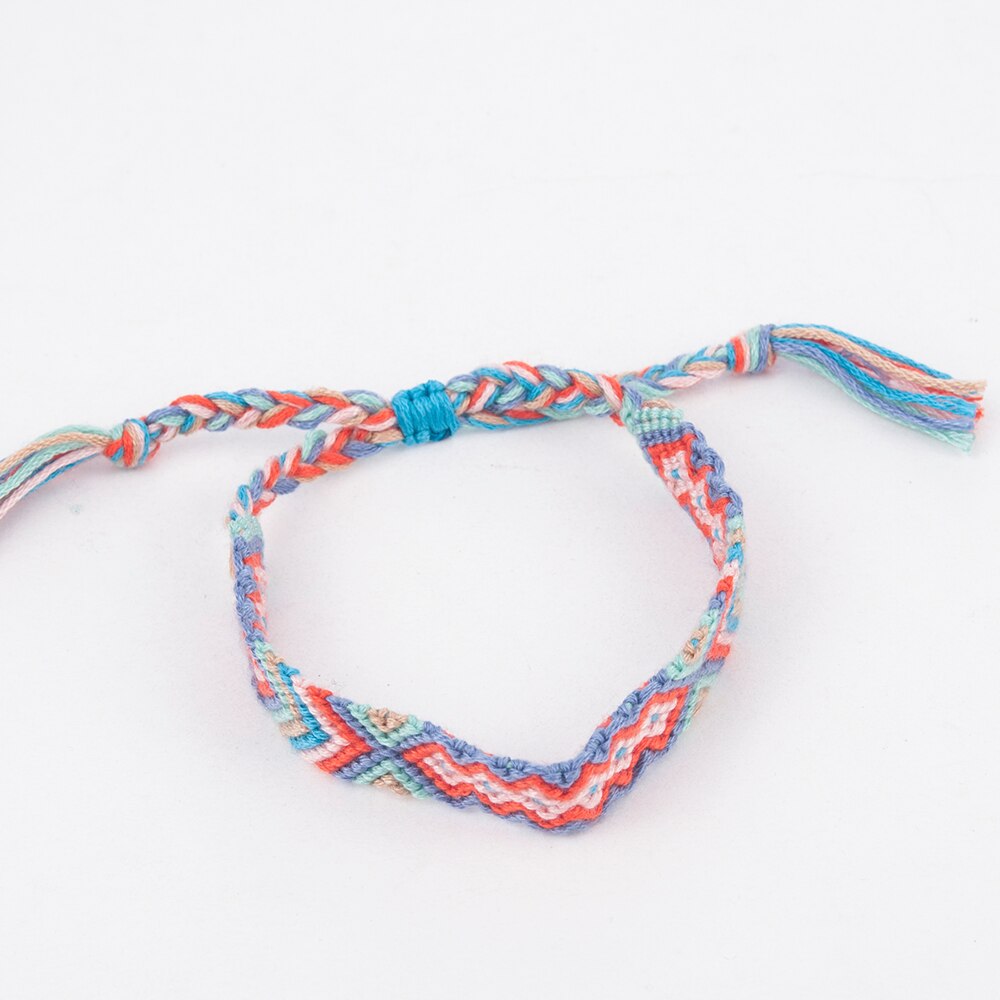 Novo étnico artesanal multicolorido corda tecido trançado pulseira de amizade bracciali ragazza pulseras com ojo turco