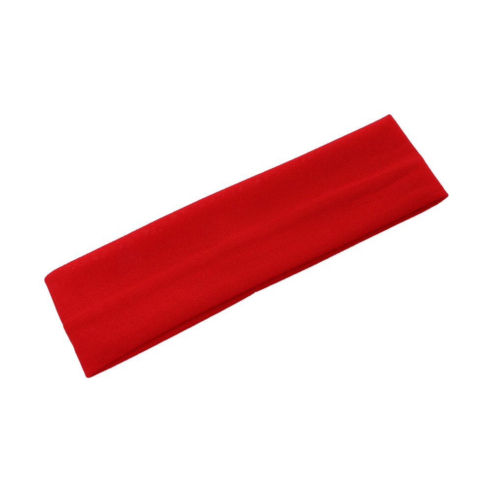 1pc women's/men's 19- color elastic yoga headband, running sweatband, outdoor gym hair band, turban fitness bandage, sports accessory: Red