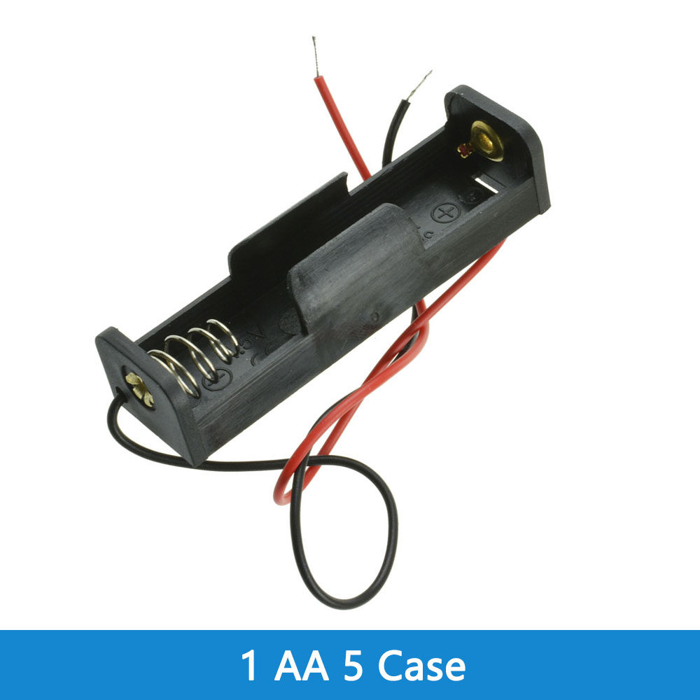 Batterijhouder - 1-6 Slots AA/18650 - met Draad - voor Arduino DIY Kit: Khaki