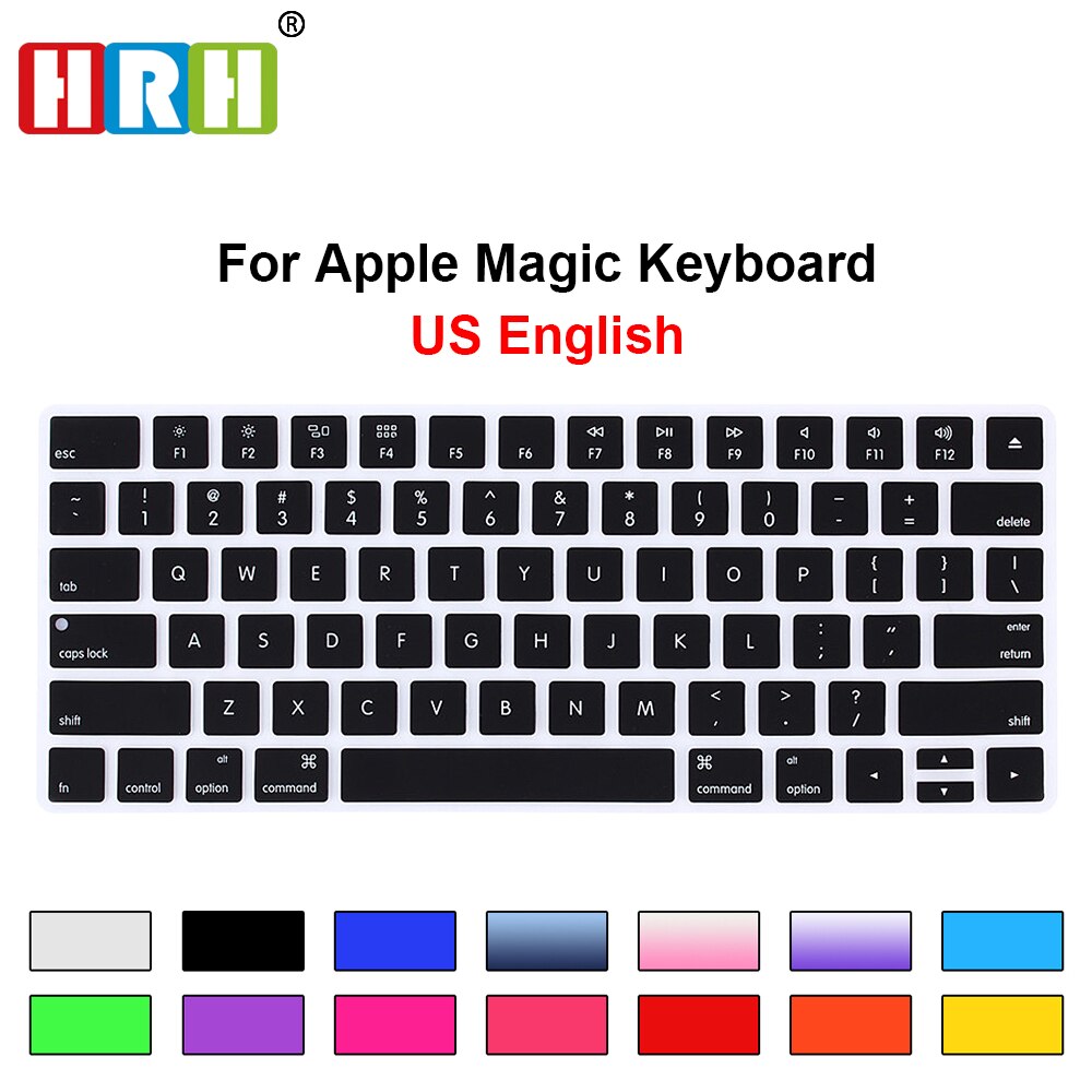 HRH klawiatura pokrywa silikonowa skóra klawiatura pokrywa Protector ochronna folia do Apple magiczna klawiatura MLA22B/A klawiatura amerykańska wersja