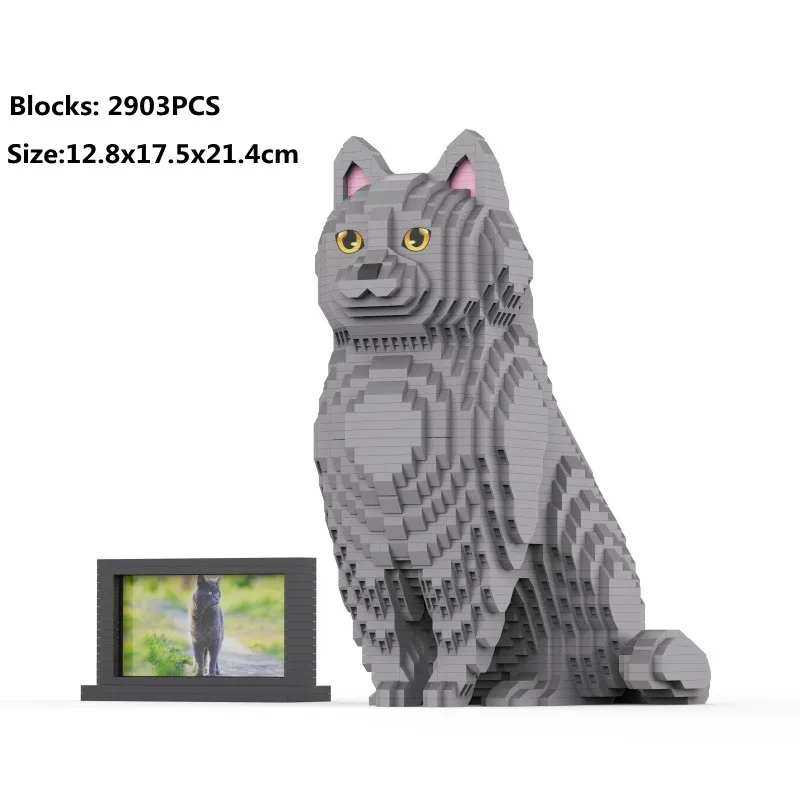Mini Blocks Dog Realistic Animal Golden Retriever Kit Persian Ragdoll Cat STEM Educational Toy Home Decoration: Wood