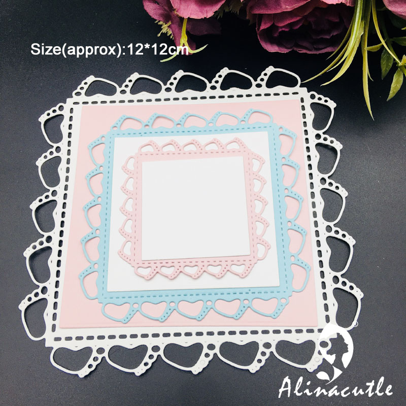 Metal Cutting die Die Cut Baby Feet Edge Nesting Plate Scrapbook Paper Craft Handmade Card Album Punch Art Cutter Alinacutle Die