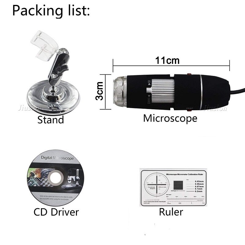 Handheld USB Digital Electric Microscope 1600X Mini Camera Endoscope LED Lights Magnifier Stand for Windows PC Mac Android Phone