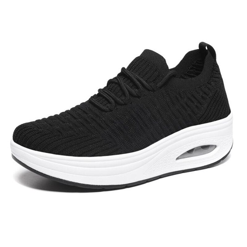 Zapatos de tonificación ligeros para mujer, zapatillas transpirables con cuña de 5cm de altura, para caminar, novedad de