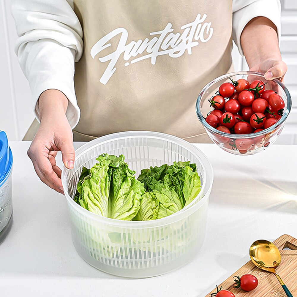 Promotional Stainless Steel Square Bowl White Rotary Plastic Salad Spinner Maker Indoor Salad Spinner Sets