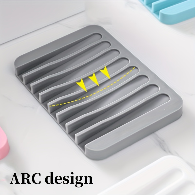 1 Pcs Self-Draining Soap Dish,Silicone Soap Holder,Multifunctional No-Punch Non-Slip Storage Rack Drain Mat for Bathroom Kitchen: Default Title