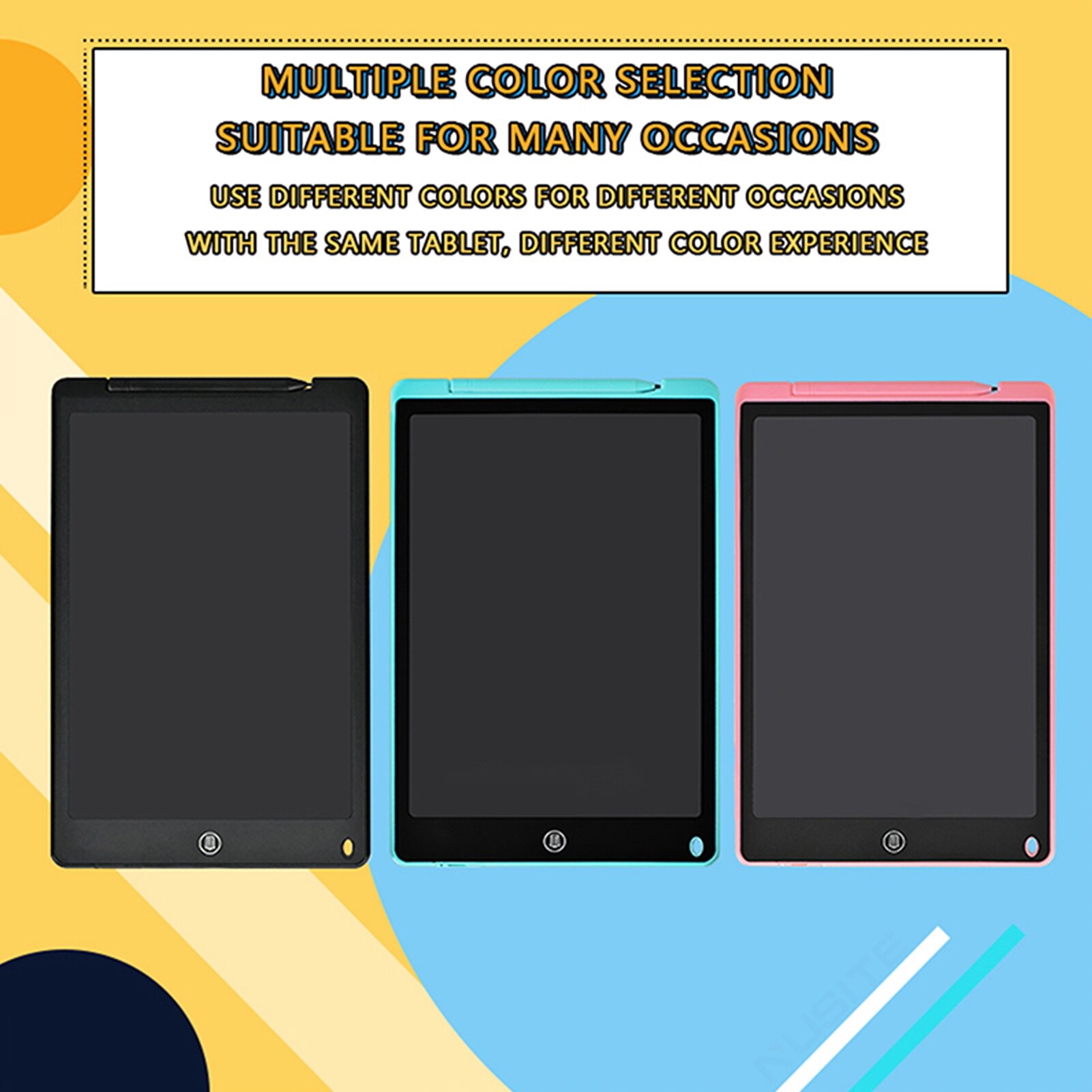 LCD Writing Tablet 12 Inch Color Screen with Stylus Drawing Writing Taking Notes Leaving Messages for Toddlers Adults