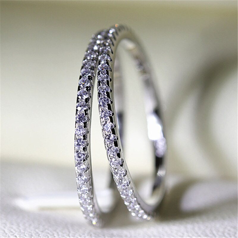 CC Rings For Women S925 Bridal Wedding Jewelry Engagement Party Ring White Gold-Color Silver Plated Anel CC709