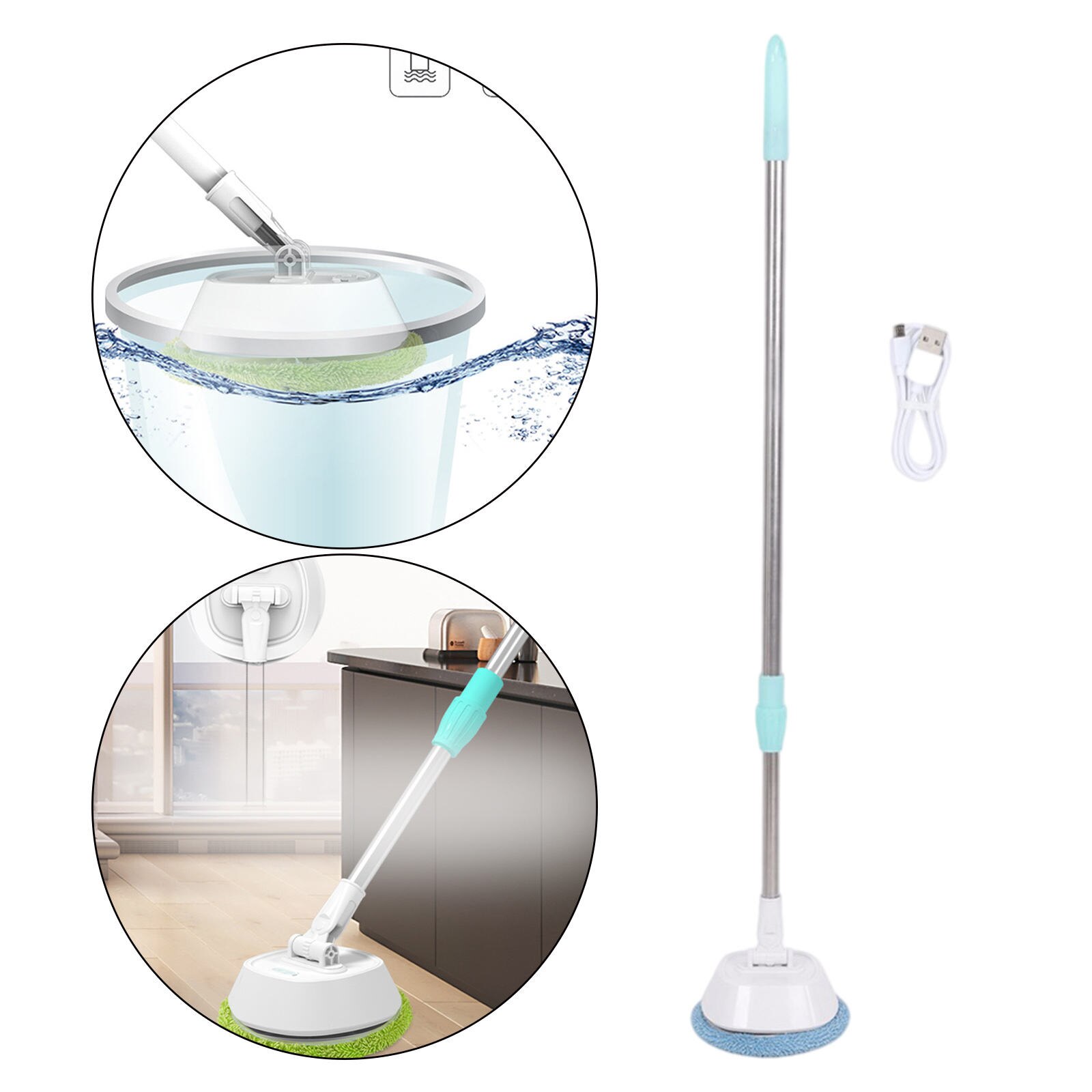 Cordless Window Cleaner Washer USB Rechargable Glass Cleaning Tools Glass Cleaning Mops Washer for Bathroom Kitchen Tile: Blue