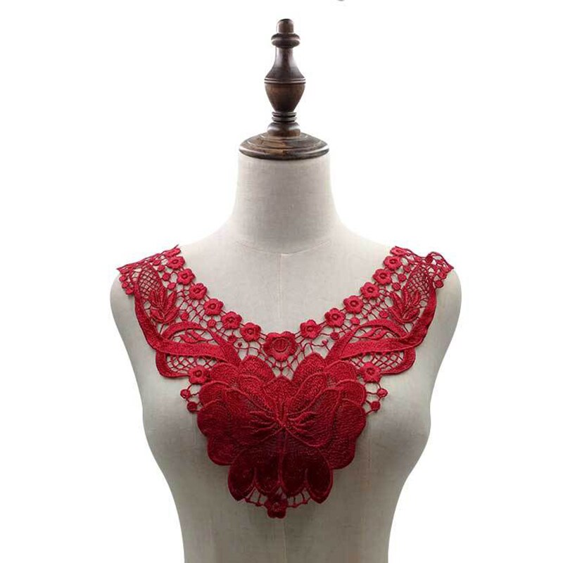 1pc 100%  polyester spets blomma halsband spets krage spets trim diy broderi franska spets tyg halsringning applikation sy hantverk