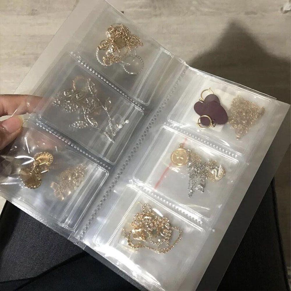 10/30/50/100 stk gennemsigtige smykker opbevaring bog plast smykker zip-lock organizer taske ringe øreringe halskæde holder
