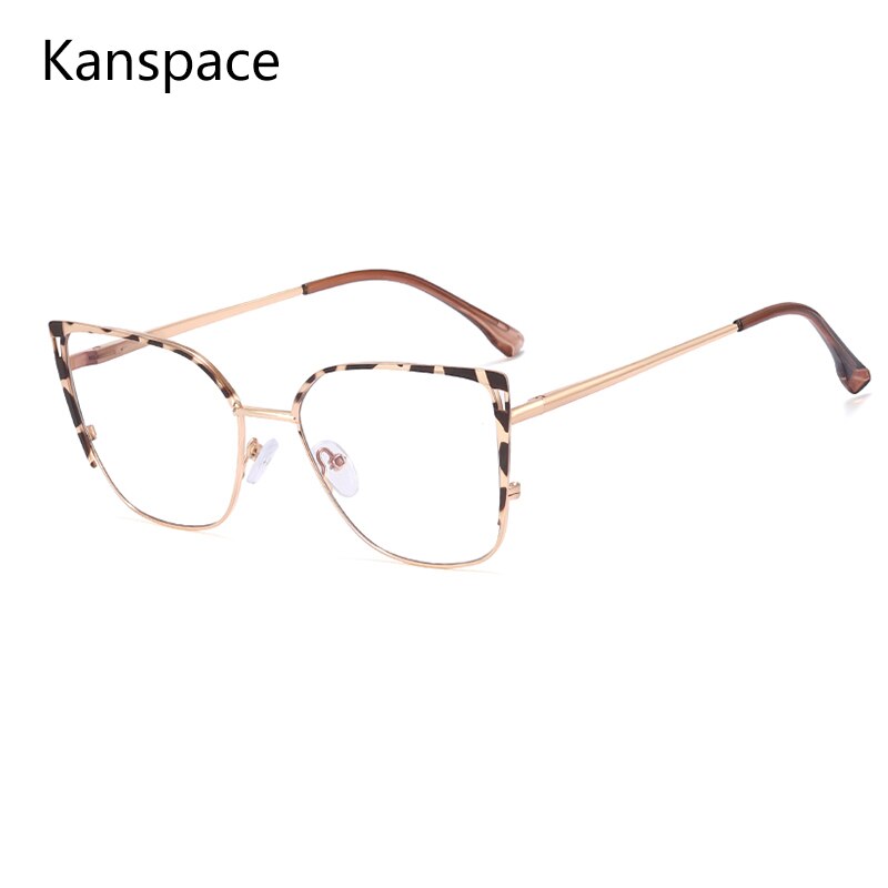 Kanspace Anti Blue Light Computer Eyewear Prescription Optical Vintage Metal Women Eyeglasses Cat Eye Glasses 82019