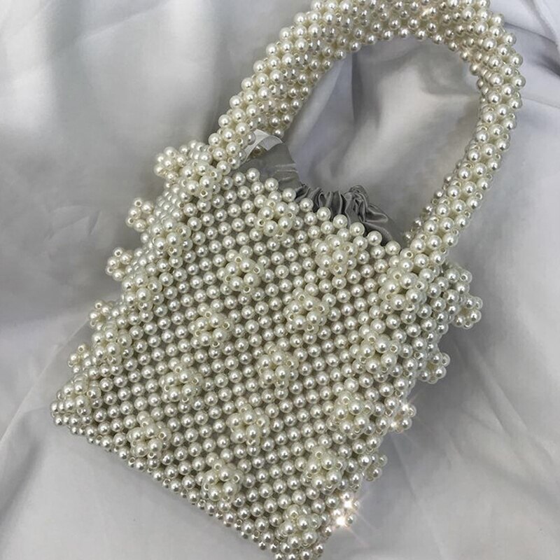 Vrouwen Parel Kralen Draagtas Acryl Clear Box Handtas Voor Vrouwen Party Vintage Kleine Avondtassen Luxe Strand sac