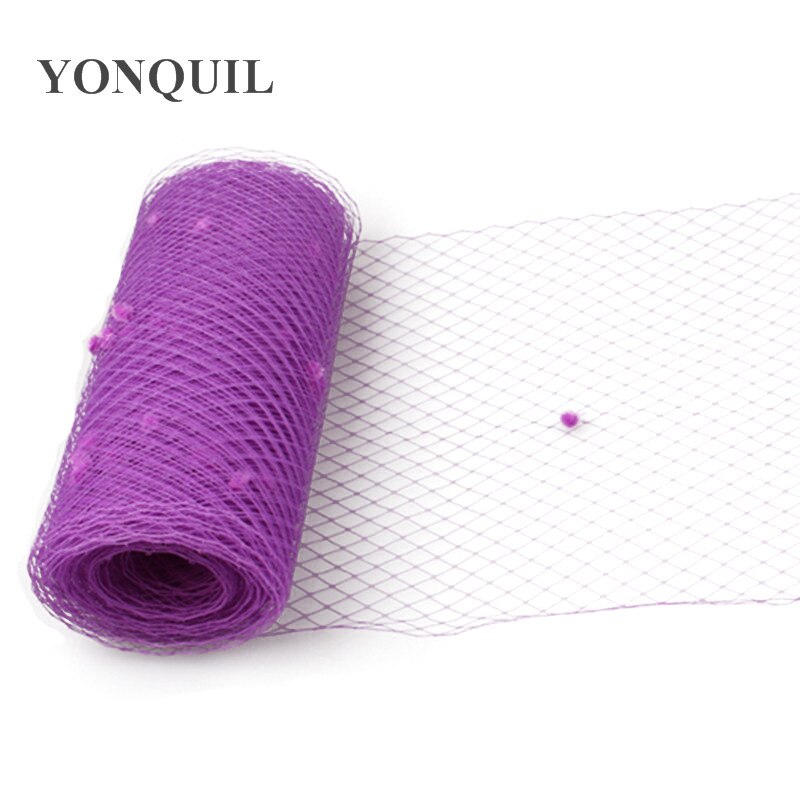 Lilla 5 yards pr. parti fuglebur slør med prik 45 cm bredde russisk slør netting bryllup prik slør stof gør-det-selv hårtilbehør