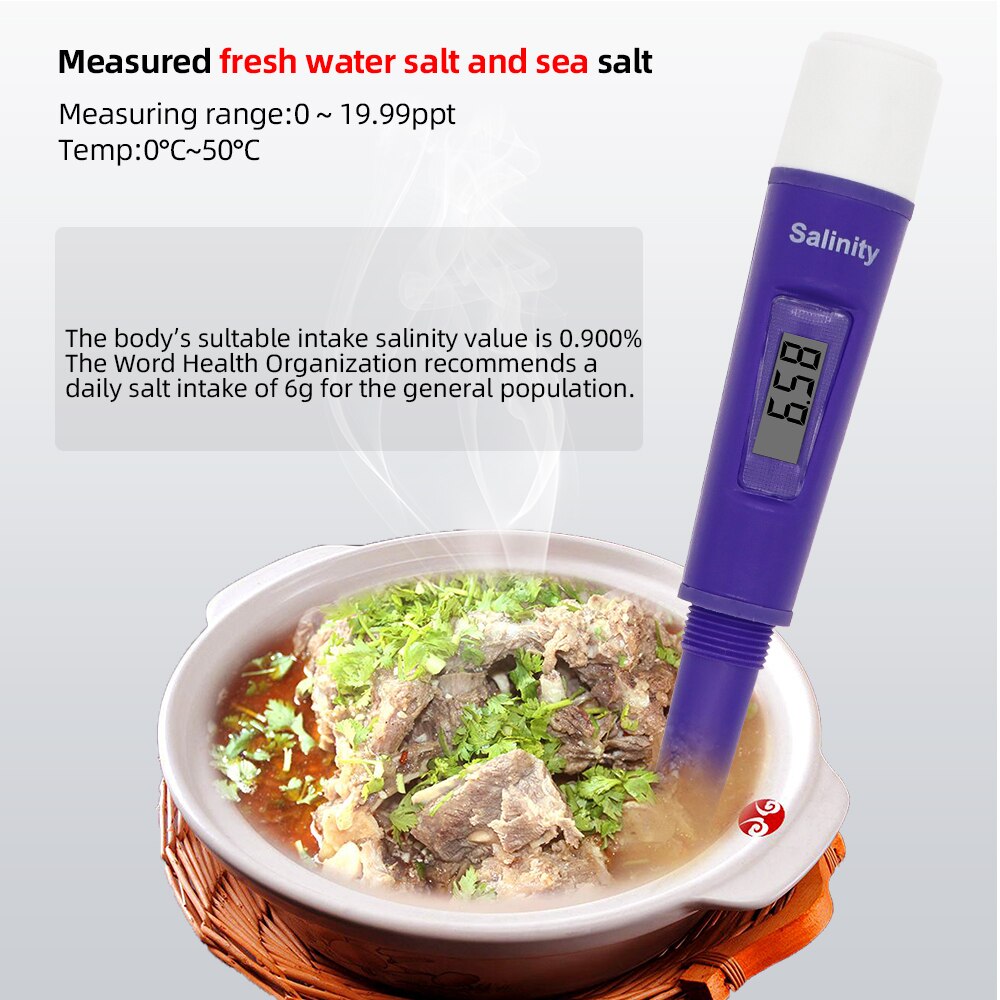 Digital Salinity Meter Aquarium Salt Meter Tester Salinometer Salty Testers Marine Salinity Pool Testing Salinometer Sensor