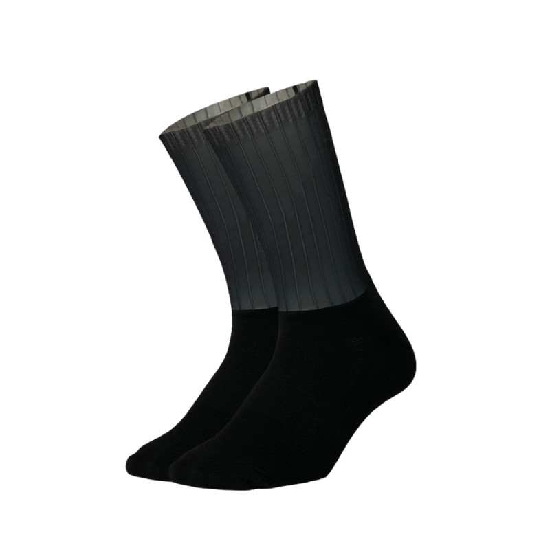 Silicone Non-slip Cycling Socks Functional Fiber Men Women Bicycle Bike Socks Anti Slip Hiking Camping Sport Socks: Black