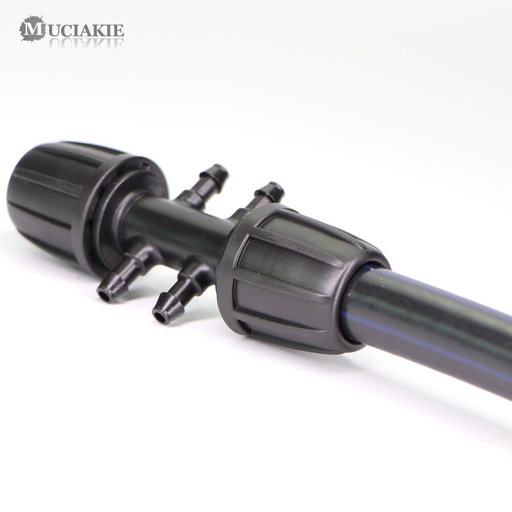 MUCIAKIE-conector de tubería de 16mm a 4/7mm, adaptador de agua de riego de jardín, 6 vías, tubo de polietileno a juntas de conector de micromanguera de 1/4 pulgadas