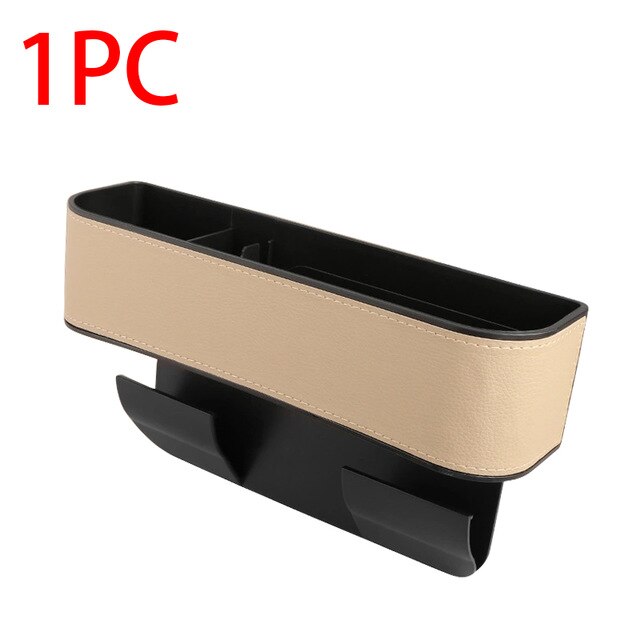 PU Leather Car Seat Gap Storage Universal Seat Crevice Organizer Multifunction Car Side Gap Storage Box Auto Accessories: 1pc beige