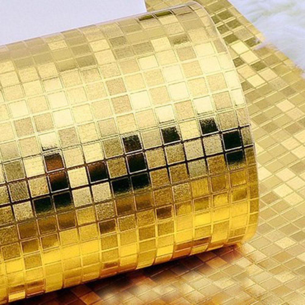 10m*53cm 3d vanntett glitter speil effekt mini mosaikk glitrende lys refleksjon gullfolie sølvfolie tapet ktv bar