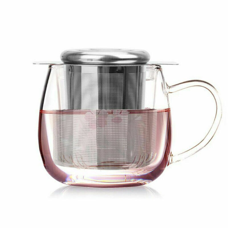 Stainless Steel Mesh Tea Infuser Metal Cup Strainer Loose Leaf Filter with Lid