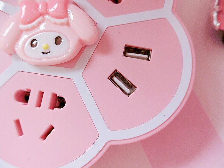 Cute Pink Flower USB Charger For Android iPhone USB Adapter Socket Fast Phone Charger